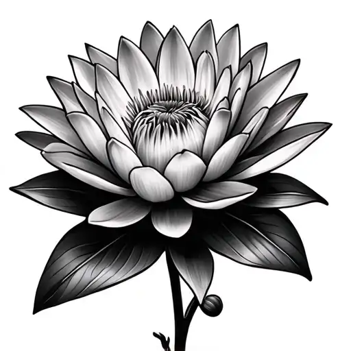 Water Lily And Aster Flower