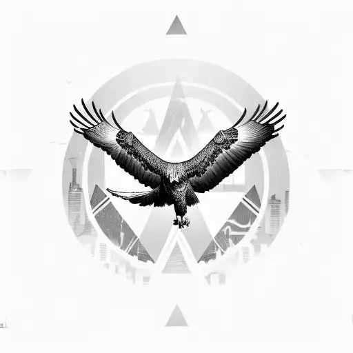 An Eagle Soaring Over A Dark Madrid Skyline