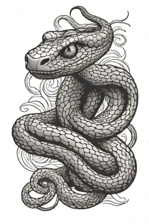 Snake Coiling Over Eyes