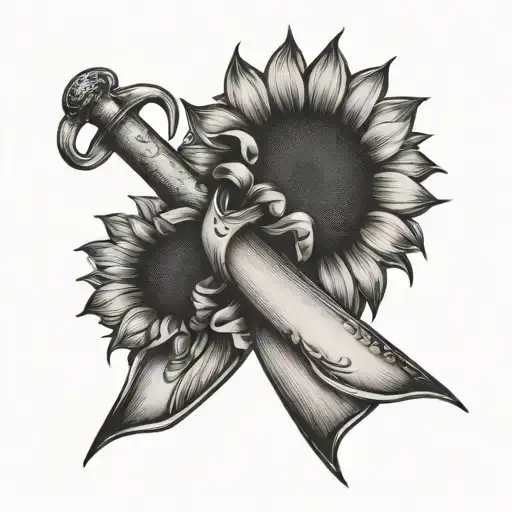 Prostate Cancer Ribbon With Sunflower