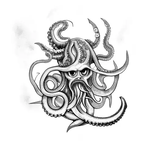The Kraken Holding A Trident