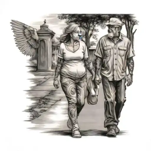 Honor To Mom And Dad Walking