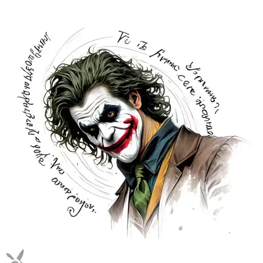 Joker From The Dark Knight With His Words Around It