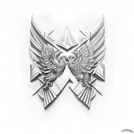 Tattoo Of A 3D Shield For The Left Side Of The Pectoral Muscle