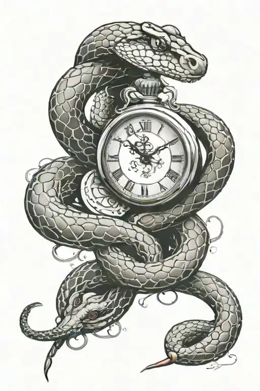 Infinity Symbol Snake Leading To A Broken Clock