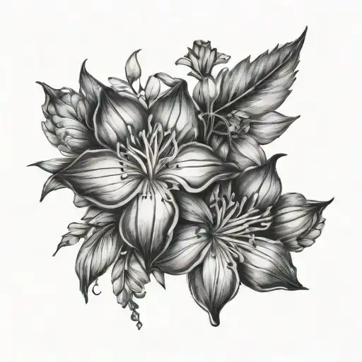 Half May Birth Flower And Half December Birth Flower