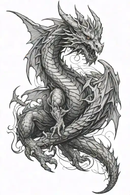 Sketch For A Tattoo Of A Dragon From The Video Game Elden Ring