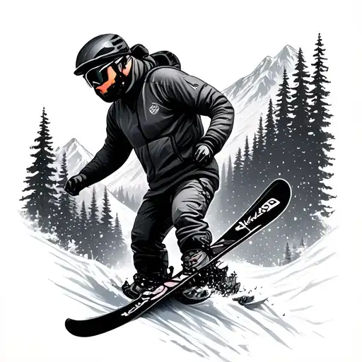 Freeskier Mountain In The Back