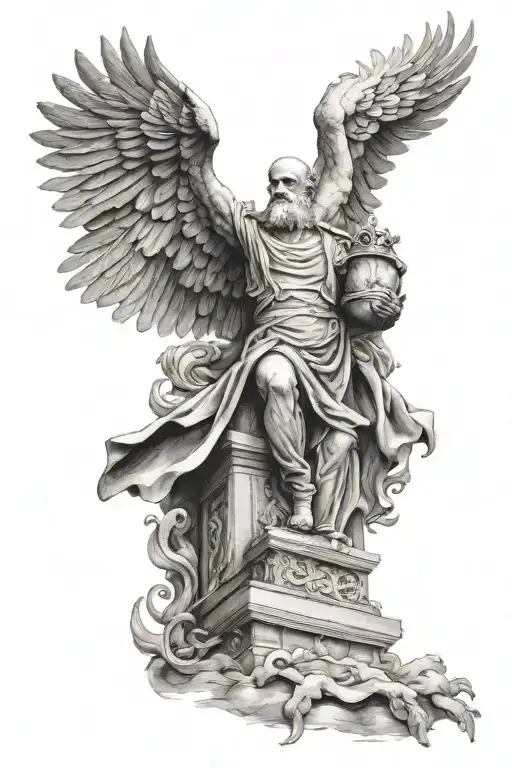 Maximilion Kolbe Statue With Phoenix Rising From Ashes