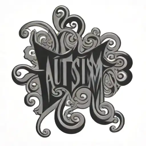 Ambigram Of The Word Autism
