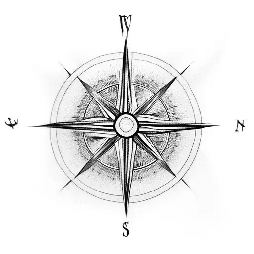 Black And White Compass