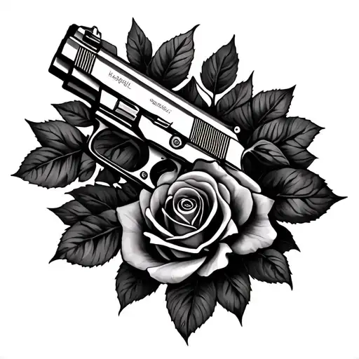 Pistol Wrapped In Rose