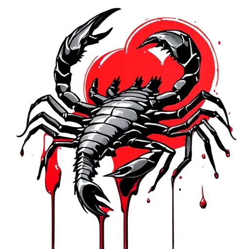 Scorpio Symbol Dripping Blood