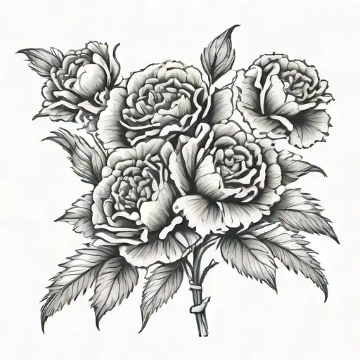 Carnation Bouquet In Different Phases Of Life