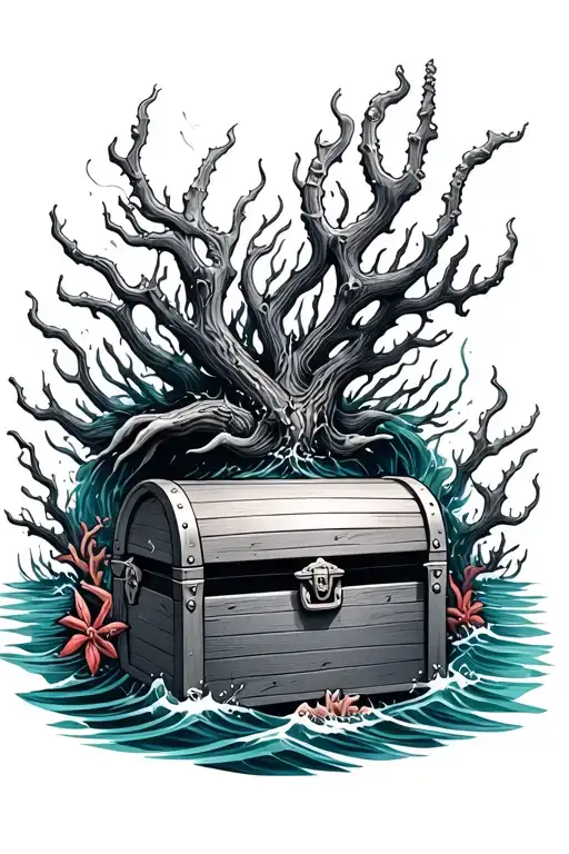 Ocean Reef With Treasure Chest