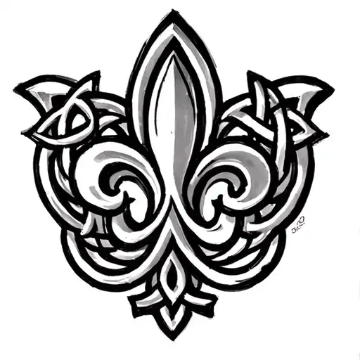 Fleur De Lis With Celtic Knot Background