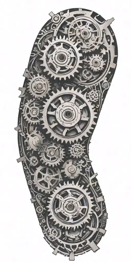 Mechanical Gears Incorporated Within Its Intricate Patterns