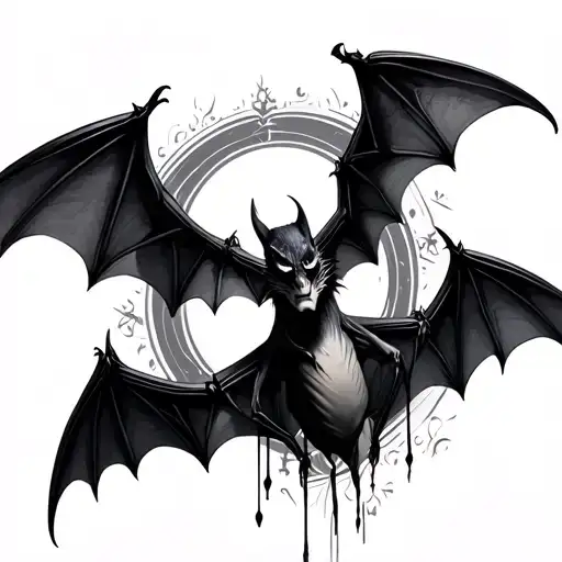 Night Gothic Bats Flying