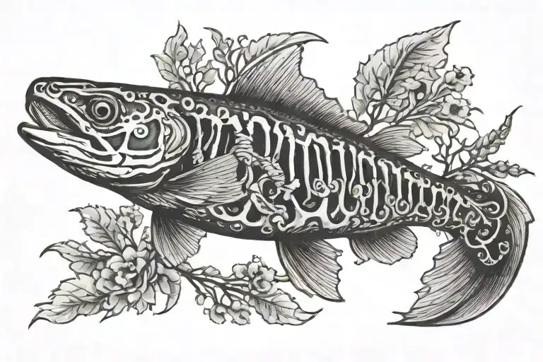 Trout Skeleton Fossil Embedded