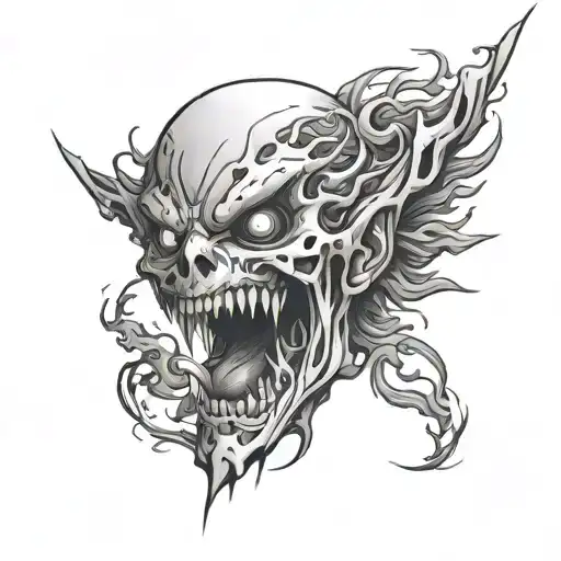 Scary Anime Unique Tattoo Design