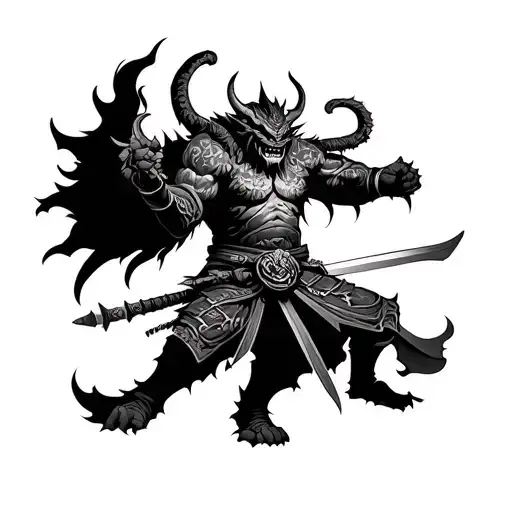 Demon Oni Samurai Warrior
