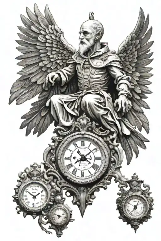 Maximilion Kolbe Statue With Phoenix And 3 Clocks