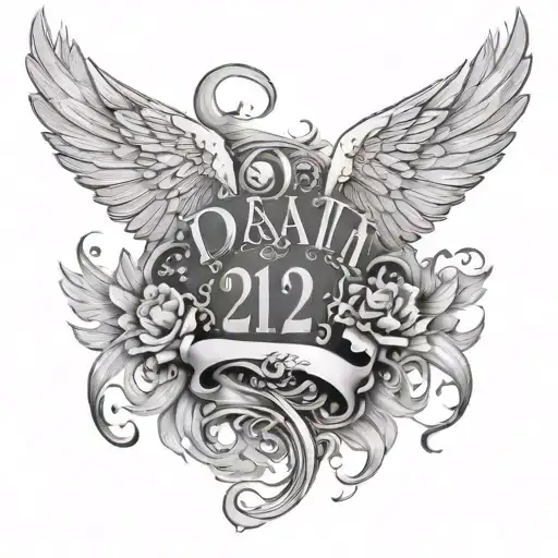 Angel Wings Flying With 2024 Death Date