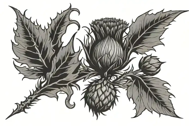 Combine A Ukrainian Vyshyvanka Pattern With A Scottish Thistle To Symbolize Your Favorite Places