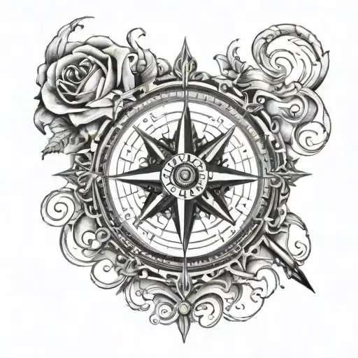 Compass Having Rose Which Is On Fire Pointing Toward Me Saying That You Must Never Give Up