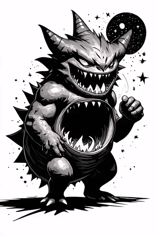 Gengar In Space Black Hole Eating Star
