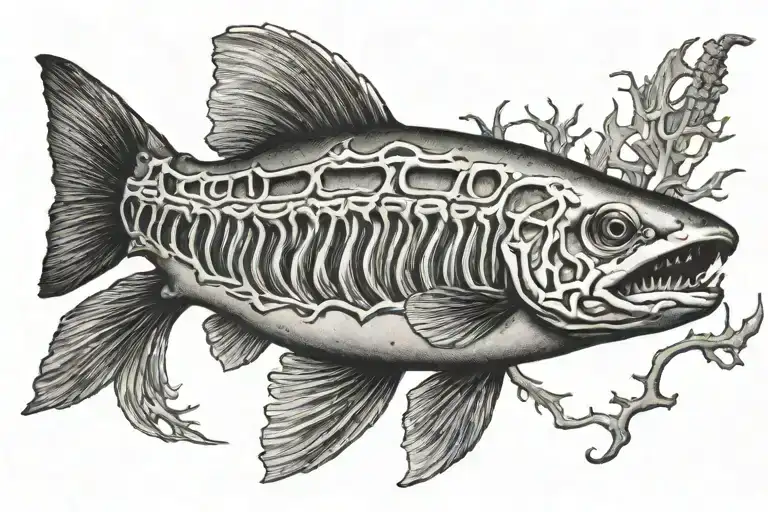 Realistic Trout Skeleton