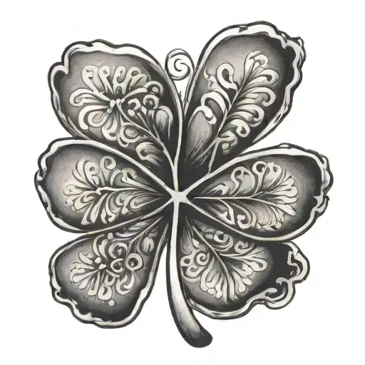 Four Leaf Clover And Dog Paw