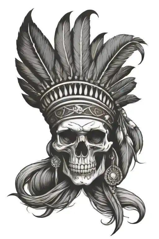 Indian Head Skull Surrounded