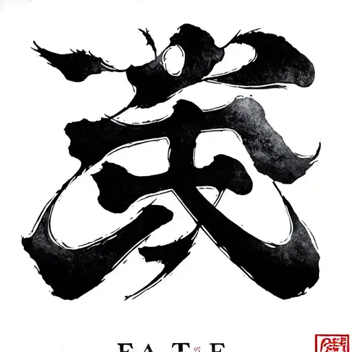A Soulmate Tattoo Of A Chinese Character Of The Word Fate