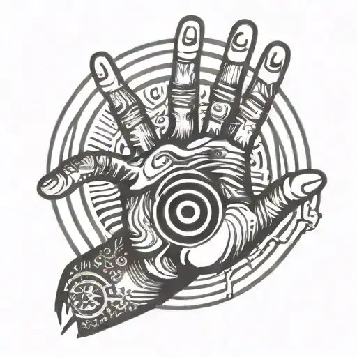 A Shaka Hand Gesture With A Vinyl Record In The Background