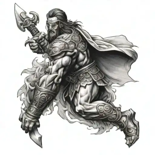 Barbarian Patern Roman Style Half Sleeve