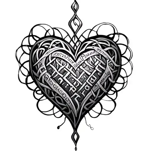 Celtic Heart Made Of Names