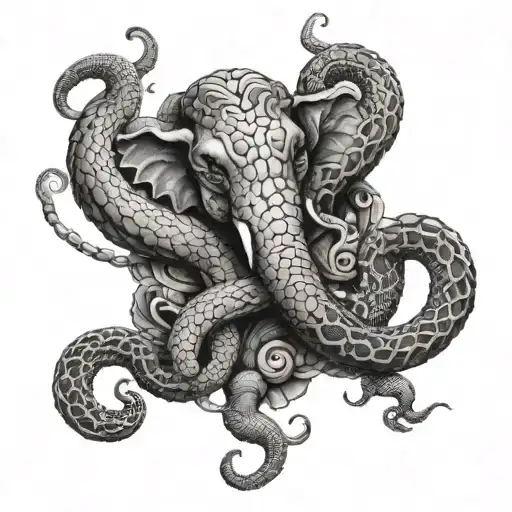 Snake And Elephant Adorned