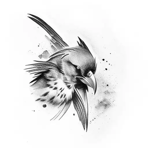 Raven Bird Gothic Black Tattoo Design