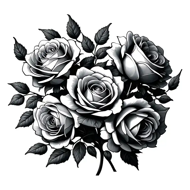 A Flowy Branch Of Soft Roses Growing