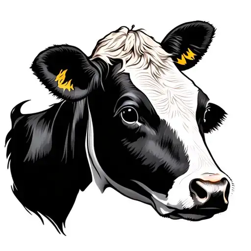 Happy Baby Cow Head Profile Holding