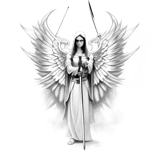 Angel Standing Holding Sword