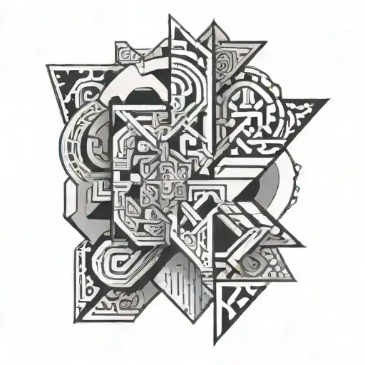 Geometric Patern Roman Style Half Sleeve