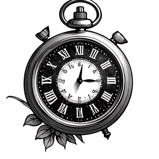 Stopwatch Tattoo For Daughters Birth