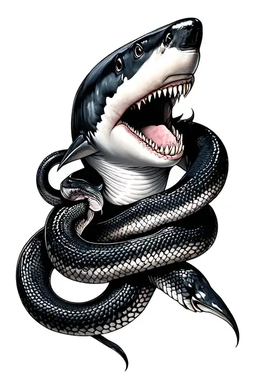 Shark With Snake