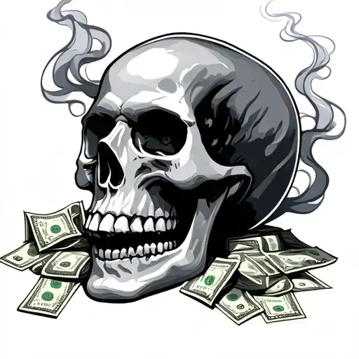 Money And Skull And Smoke