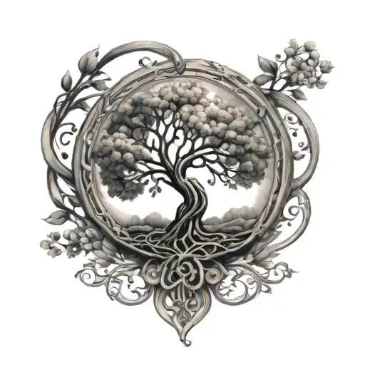 Mother Daughter Tree Of Life Intertwined