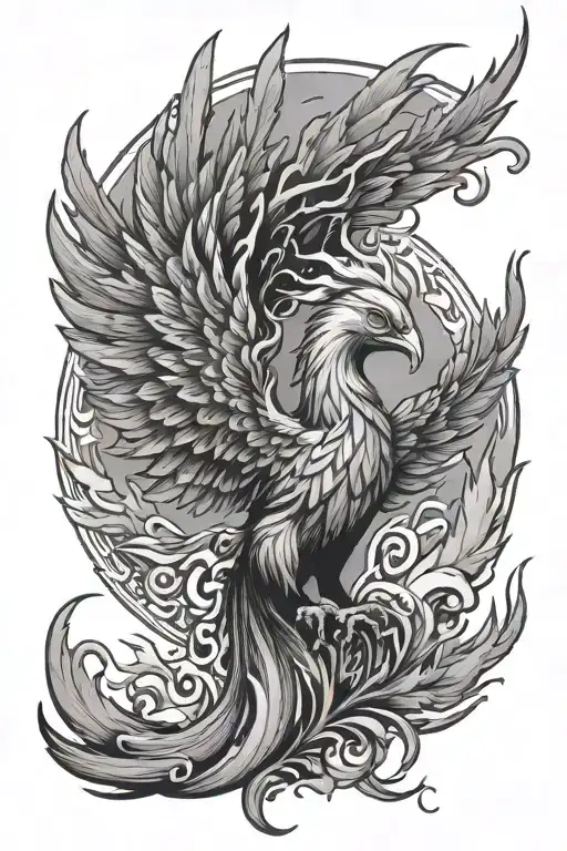 Nature Burning With A Phoenix Rising From Ashes