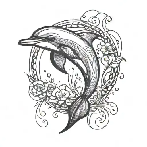 Dolphin Minimalist Fine Line Style