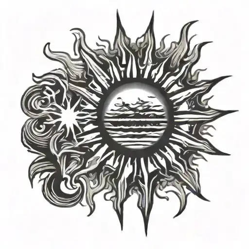 Sun With Brush Strokes